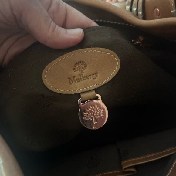 Mulberry Tillie Leather Tote Bag Oak Rose Gold Hardware Roomy Classic - Picture 12 of 17